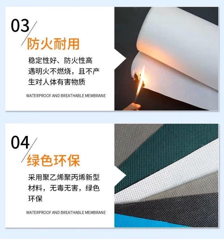 Fireproof breathable membrane